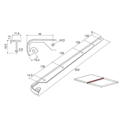 Profilé de jonction continu pour plan de travail de 28 mm / Inox