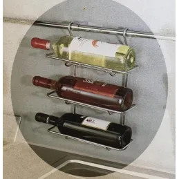 Étagère suspendue pour bouteilles / Chrome