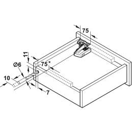 Coulisse invisible MOVENTO avec amortissement et poignées / 60 kg