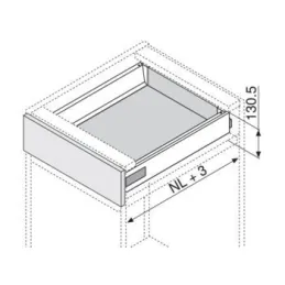 Paroi latérale Tandembox Antaro « K » 115,6 mm / Gris