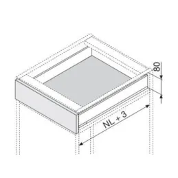Côté LEGRABOX « N » 66,5 mm / Noir