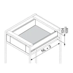 Côté de tiroir LEGRABOX « M » 90,5 mm / Noir