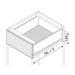 Côté LEGRABOX « K » 128,5 mm / Blanc
