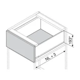 Côté LEGRABOX « C » 177 mm / Gris
