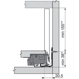 Côté LEGRABOX « C » 177 mm / Gris