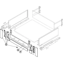 Support de façade LEGRABOX pour tiroir intérieur « C » / Blanc