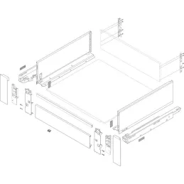Fixation de façade LEGRABOX pour tiroir intérieur avec barre de retenue « C » / Gris