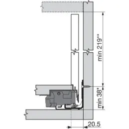 Paroi latérale LEGRABOX « F » 241 mm / Grise