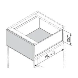 Côté LEGRABOX « F » 241 mm / Blanc
