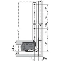 Côté LEGRABOX « F » 241 mm / Noir
