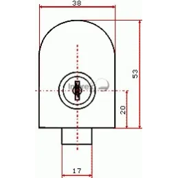 Serrure pour simple vitrage JS60N/21 nickelée