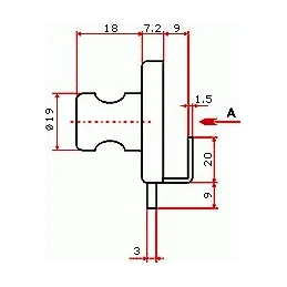 Serrure pour simple vitrage JS60N/21 nickelée