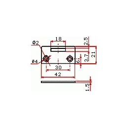 Serrure pour une vitre simple JS60N/21 dorée