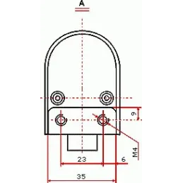 Serrure pour une vitre simple JS60N/21 dorée