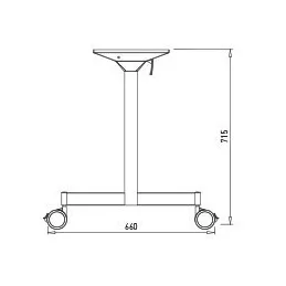 Pied pliant pour structure de table PARK Z avec roulettes / gris