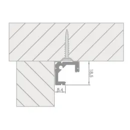 Profilé d’angle en aluminium LL-07 pour éclairage LED avec cache terminal