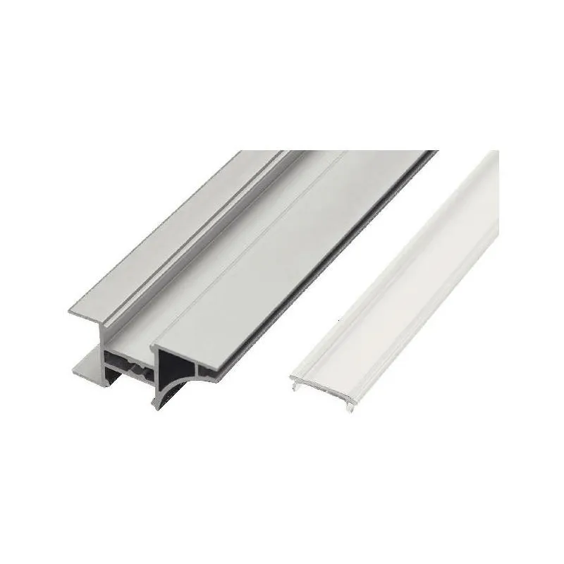 Profilé en aluminium d’angle LL-08 pour éclairage LED avec embout de finition