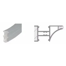 Profilé en aluminium d’angle LL-08 pour éclairage LED avec embout de finition