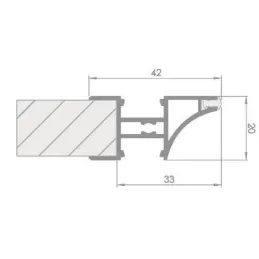 Profilé en aluminium d’angle LL-08 pour éclairage LED avec embout de finition