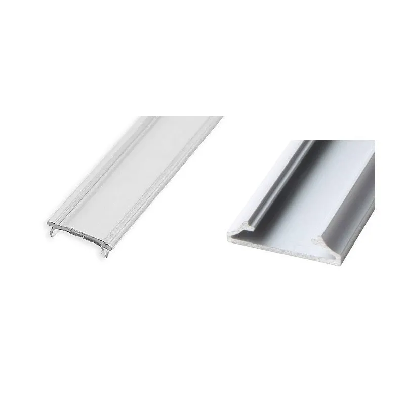 Profilé en aluminium LL-15 pour éclairage LED avec cache.