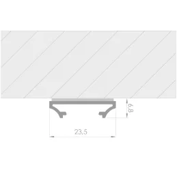 Profilé en aluminium LL-15 pour éclairage LED avec cache.