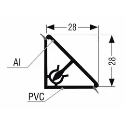 Barre d’étanchéité L220 en aluminium naturel