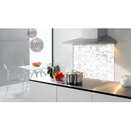 Crédence en verre pour plaque de cuisson 600 mm / Ornements argentés