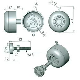 Pied en plastique 27 mm / Noir