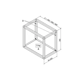 Structure à une étagère QBit / Noir