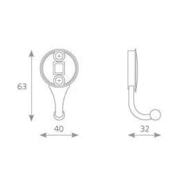 Patère rustique ANTIC MINI / Patine foncée