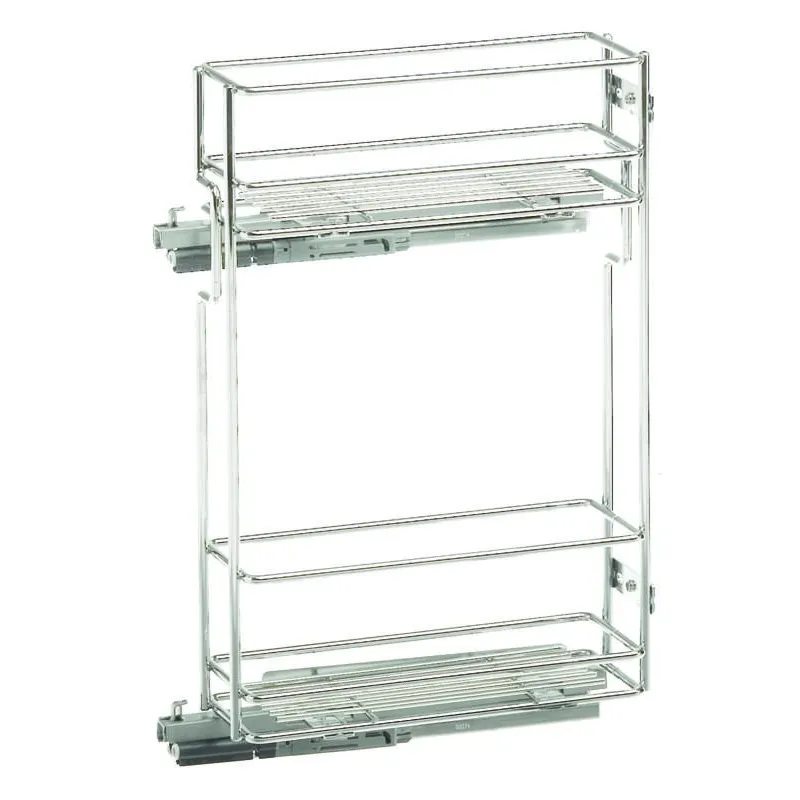 Panier double pour meubles hauts STANDARD 150 mm / Chrome
