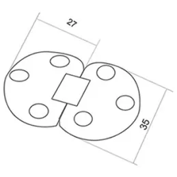 Charnière pour tables pliantes / Chrome