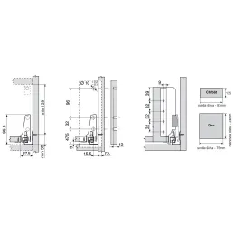 Boîte de cuisine BLUM – Antarobox « M » TIP-ON BLUMOTION / Blanc