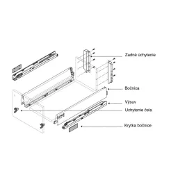 Kuchynský box BLUM – Antarobox « C » 192 mm s barre de toit / Blanc
