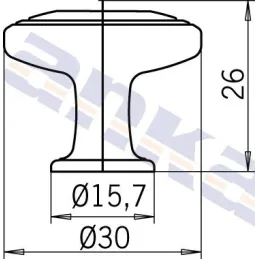 Bouton BERYL / Chrome brillant - blanc