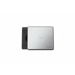 Prise électrique Evoline Square + Recharge sans fil / Acier inoxydable