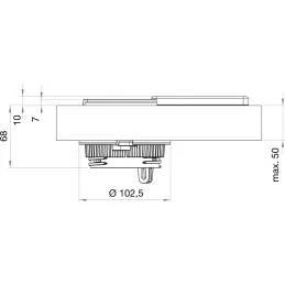 Prise électrique Evoline Square + Recharge sans fil / Acier inoxydable