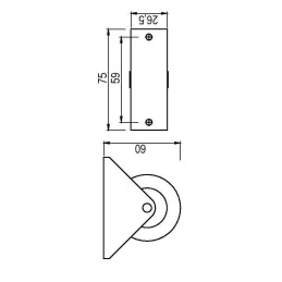 Rouleau fixe 50 mm / Gris