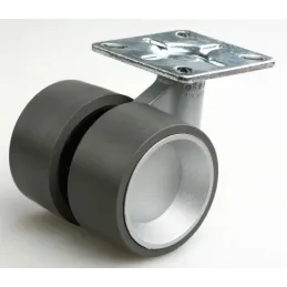 Roulettes design sans frein SPEED 60 mm / Gris