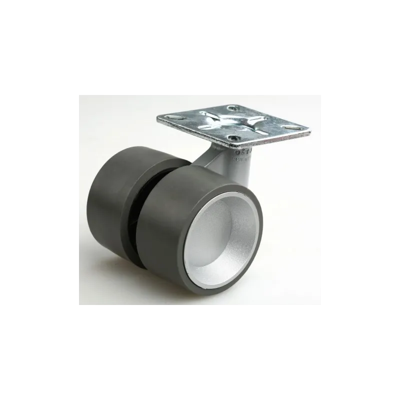 Roulettes design sans frein SPEED 60 mm / Gris