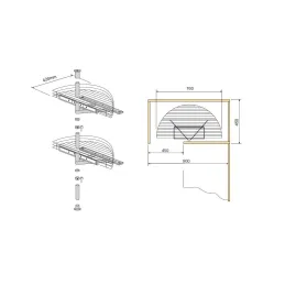 Carrousel coulissant et pivotant SMART 180° / Chrome brillant