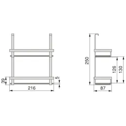 Étagère suspendue DUO / Anthracite