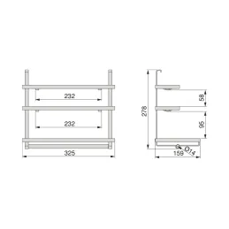 Étagère suspendue triple pour papier / Anthracite