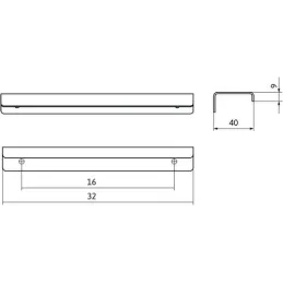 Poignée de chant de porte AEROS / Acier inoxydable