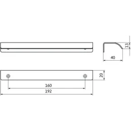 Poignée de chant de porte IBISA / Acier inoxydable