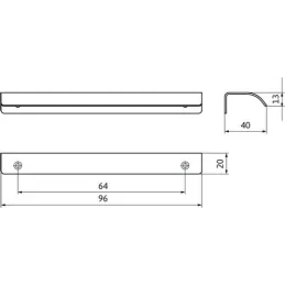 Poignée de chant de porte IBISA / Acier inoxydable