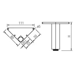 Pied de meuble NA 30x30 d’angle / aluminium