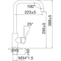 Robinet Caressi CA 106 / Noir mat