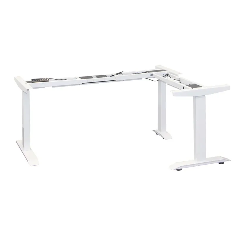 Structure de bureau d’angle électrique réglable en hauteur AMOR / Blanc