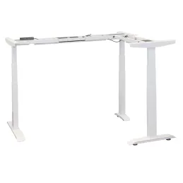 Structure de bureau d’angle électrique réglable en hauteur AMOR / Blanc